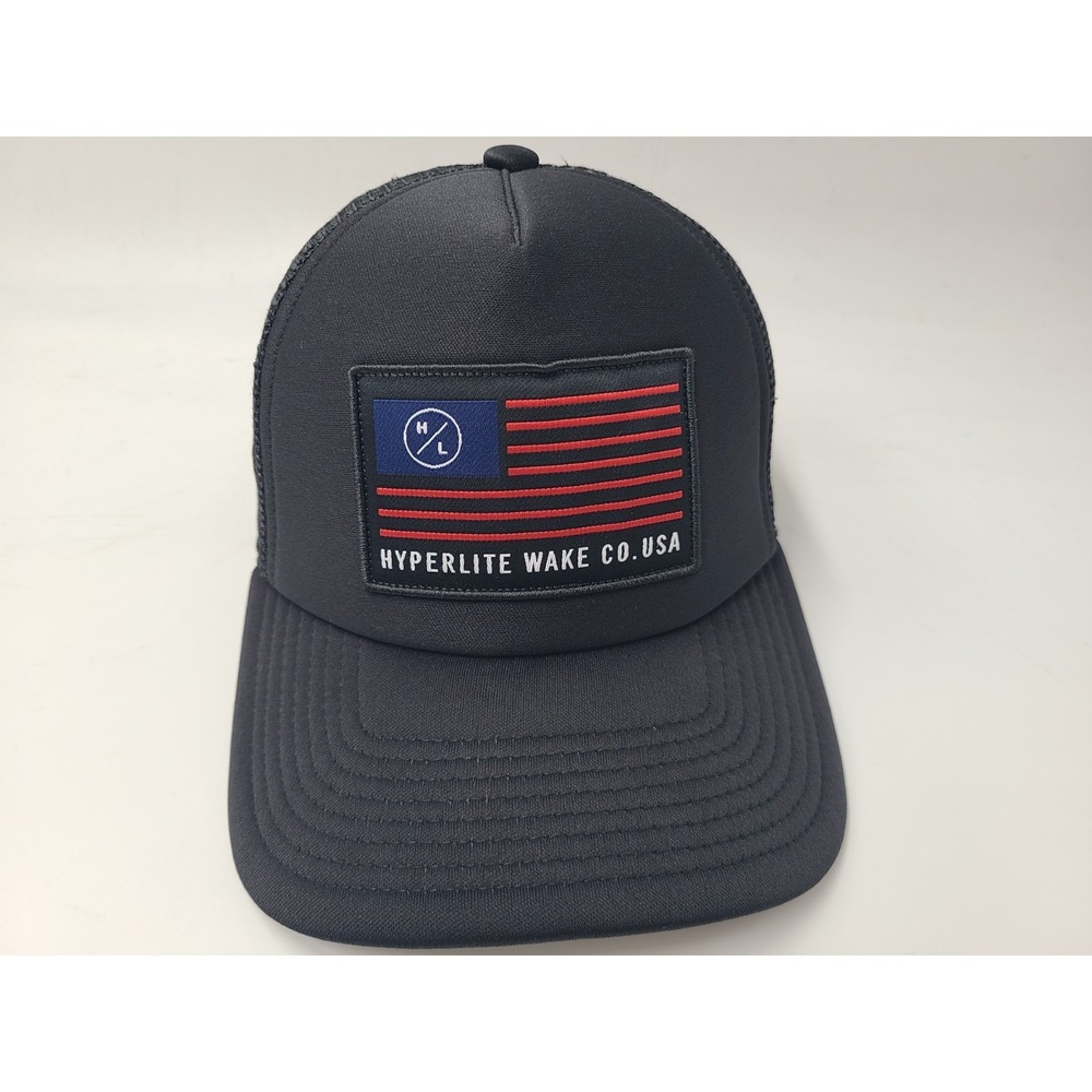Hyperlite Wake Co Company American Flag Mesh Trucker Snapback Hat Cap Polyester‎